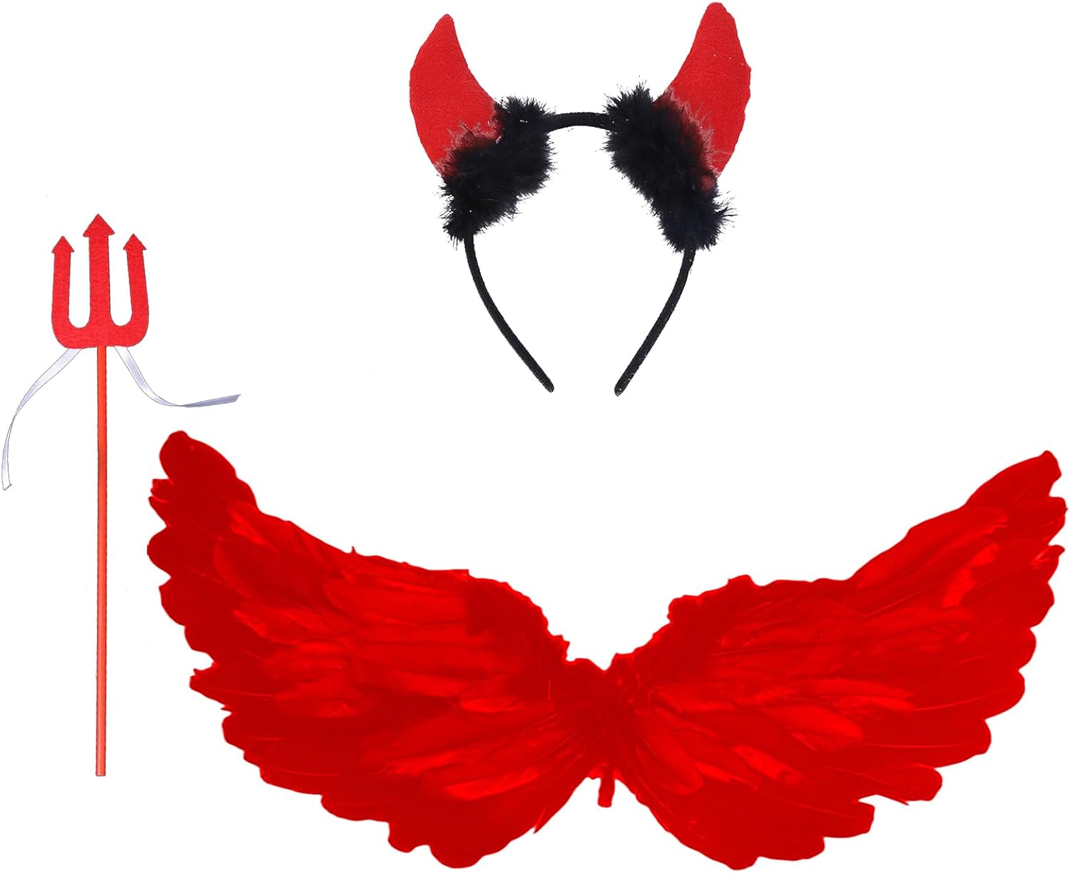 ATBEAMEN Angel Wings and Halo,Feather Wings White Angel Costume Women for Halloween Christmas Party