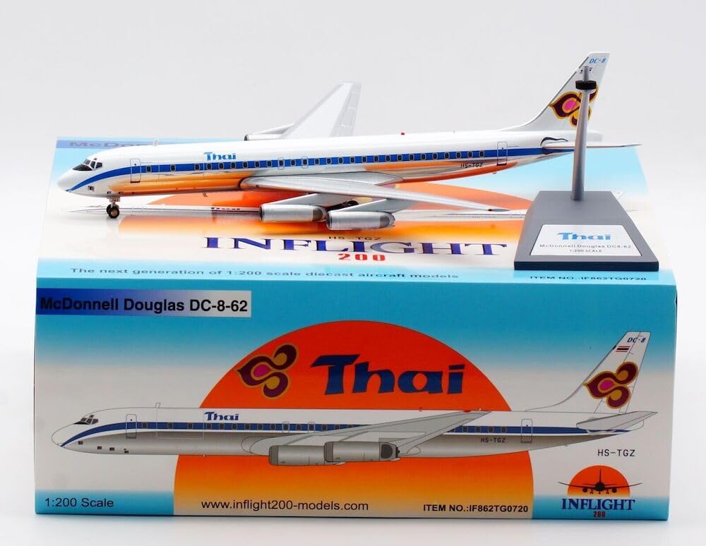BUY GONE WORLD DOUGLAS DC-8-62CF THAI AIRWAYS INTERNATIONAL REG: HS-TGZ WITH STAND