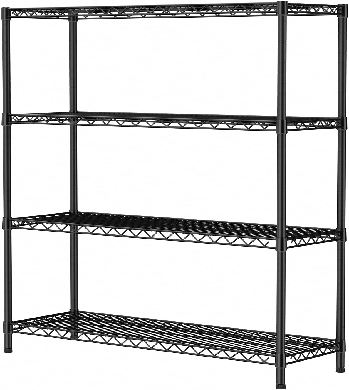 4 Shelves Adjustable Shelf Heavy Duty Wire Storage Shelving Metal