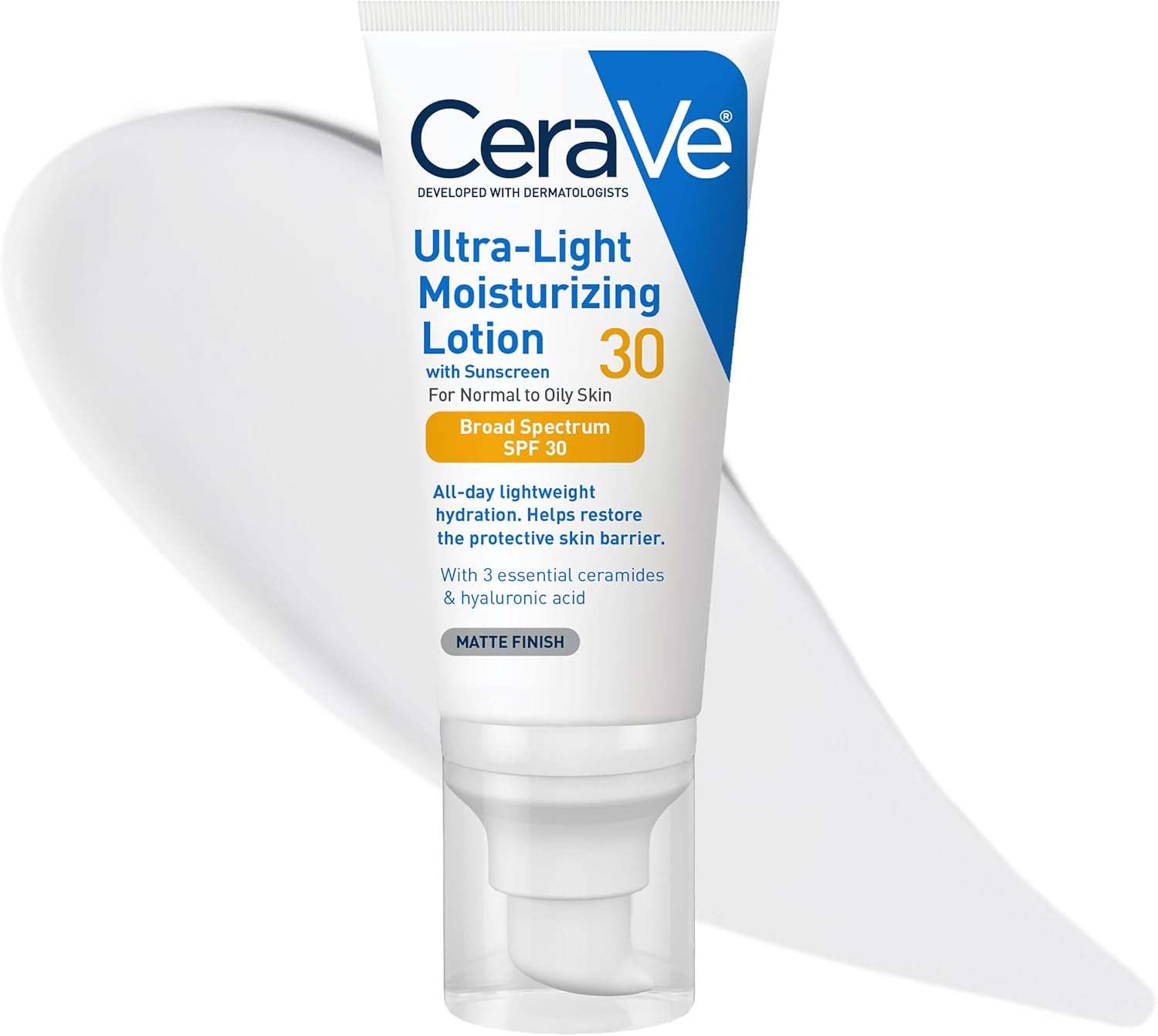 CeraVe Ultra-Light Face Lotion/Face Moisturizer with Sunscreen (SPF 30) for Daily Use, 1.7 Oz