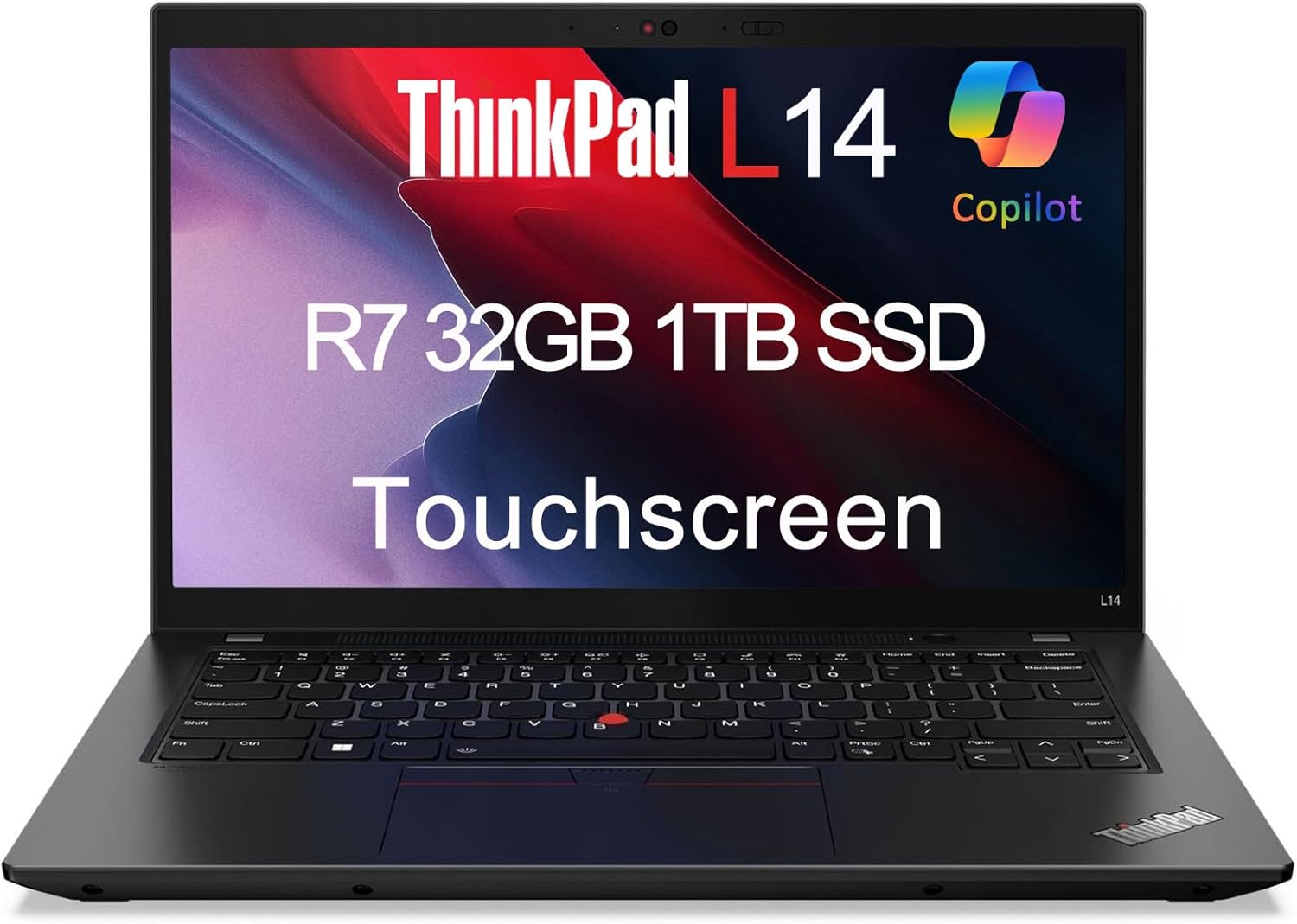 Lenovo ThinkPad L14 14" FHD Touchscreen Business Laptop ( AMD Ryzen 7 5825U, 32GB RAM, 1TB SSD, 8-Core (Beats i7-1165G7)), Backlit, 1080p RGB Webcam, Ethernet, Wi-Fi 6, Win 11 Pro w/ AI Copilot