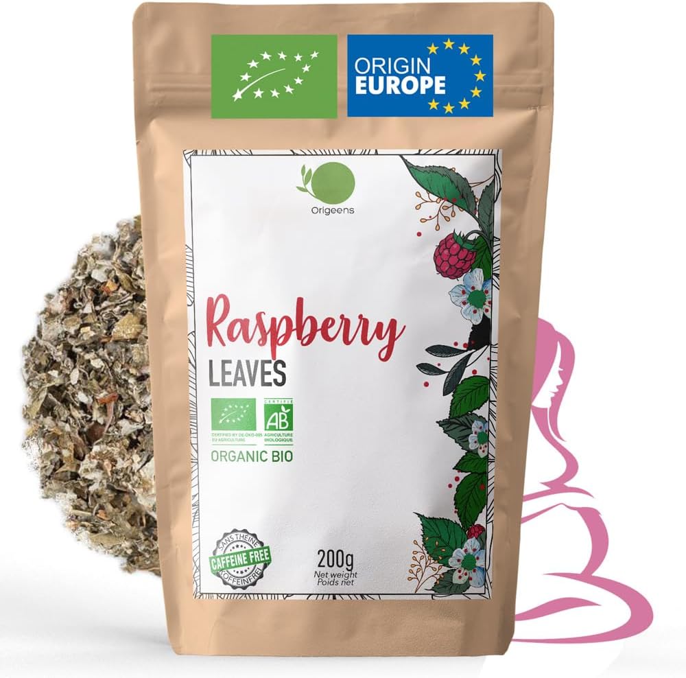 ORIGEENS Organic Raspberry Leaf Tea 200g | Organic Red Raspberry Leaf Tea Pregnancy, Feeding, Menstruations | Origin Europe