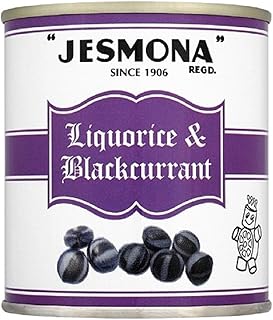 Jesmona Liquorice & Blackcurrant Candy | British Hard Boiled Sweets Tin | Traditional Candy from England | Imported from UK | Classic Gift for British Food Lovers | 8.82 Oz (250g)