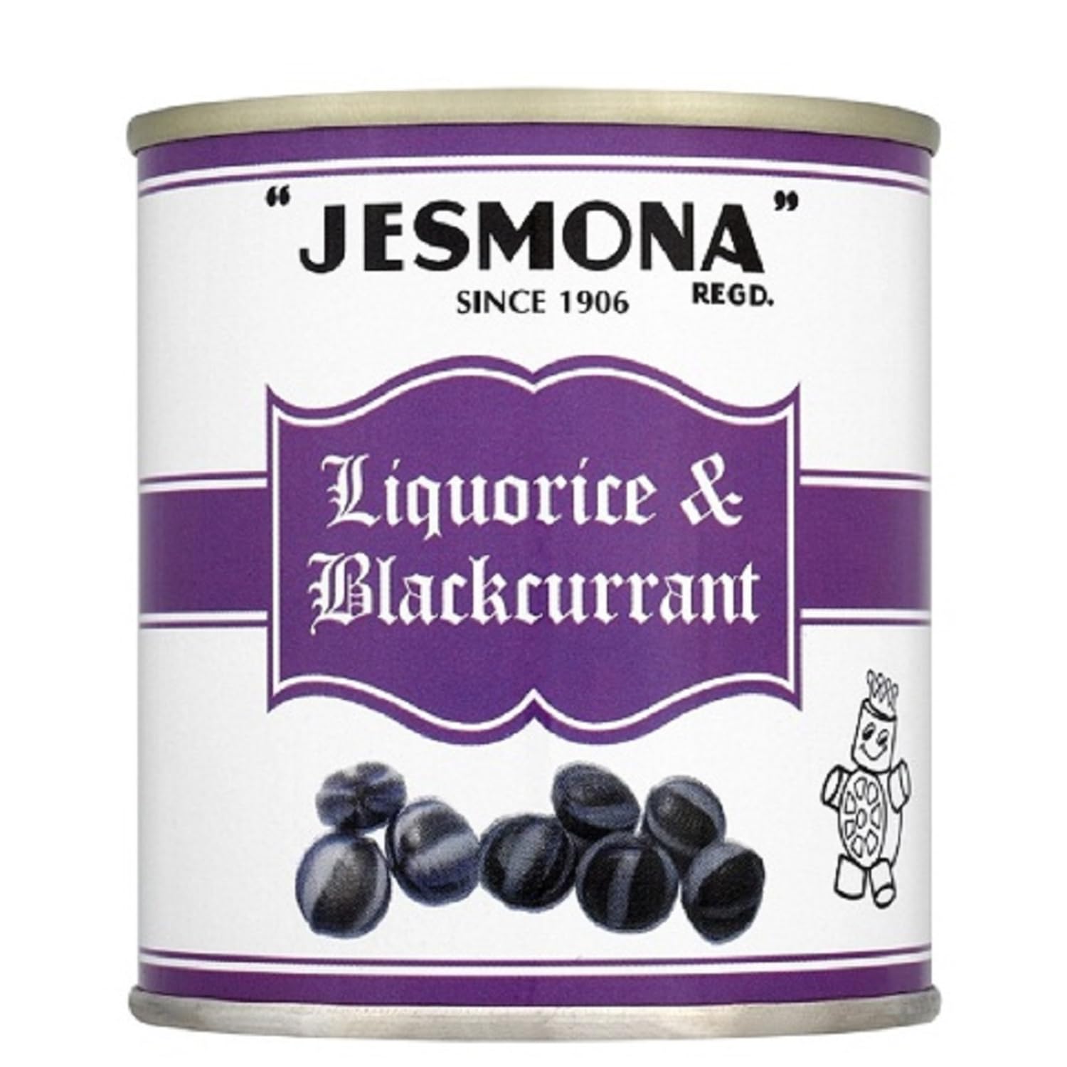 Jesmona Liquorice & Blackcurrant Candy | British Hard Boiled Sweets Tin | Traditional Candy from England | Imported from UK | Classic Gift for British Food Lovers | 8.82 Oz (250g)
