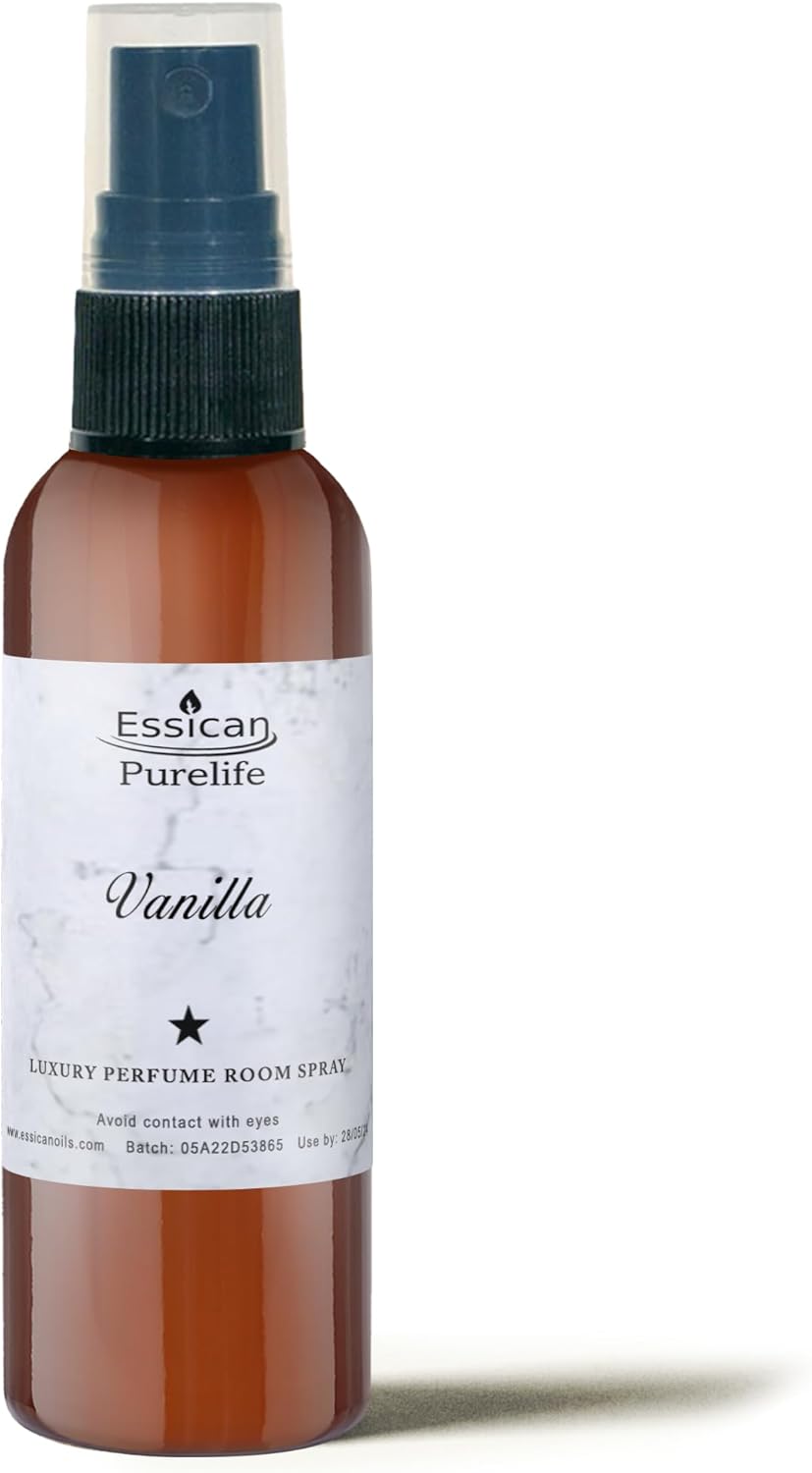 Essican Purelife Room Spray Air Freshener Spray for Home, Vanilla, 100ml Home Fragrance Luxury Bathroom Air Freshener Sprays Odour Neutraliser, Mist Office & Room Fragrance Sprays