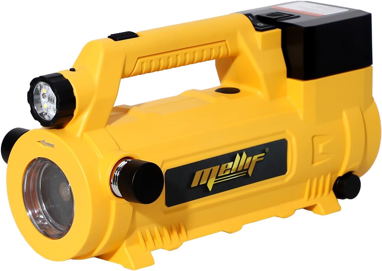 Mellif Cordless Transfer Pump Compatible With Dewalt 18v Battery - Portable Self-Priming Electric Utility Pump for Garden, Hot Tub, Tank, Pool, Ponds, Aquariums (Tool Only, No Battery)