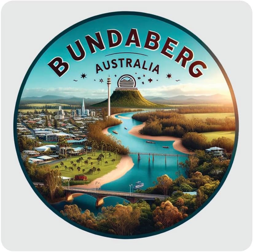 Bundaberg Australia Souvenir Home Decoration 4x4-Inch Coaster Acrylic 4 Pack