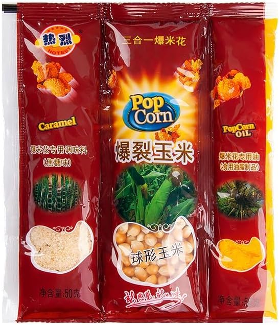 Homemade Popcorn, Cream Caramel Flavored Popcorn, Chinese Candy and Snacks, Puffed Food, Casual Snacks (Caramel flavor,1 bag)