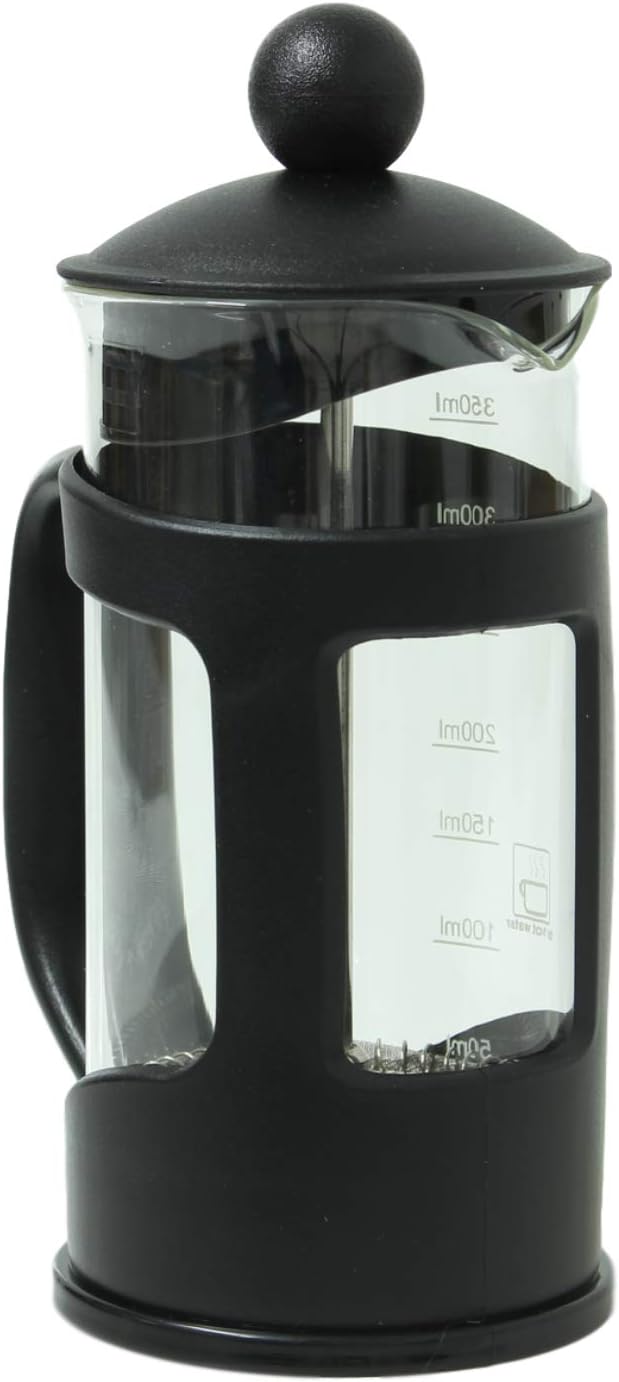 Apollo Black Coffee Plunger / 350ml Jug - 2 Cup/Caffettiera French Filter Press/Tempered Glass