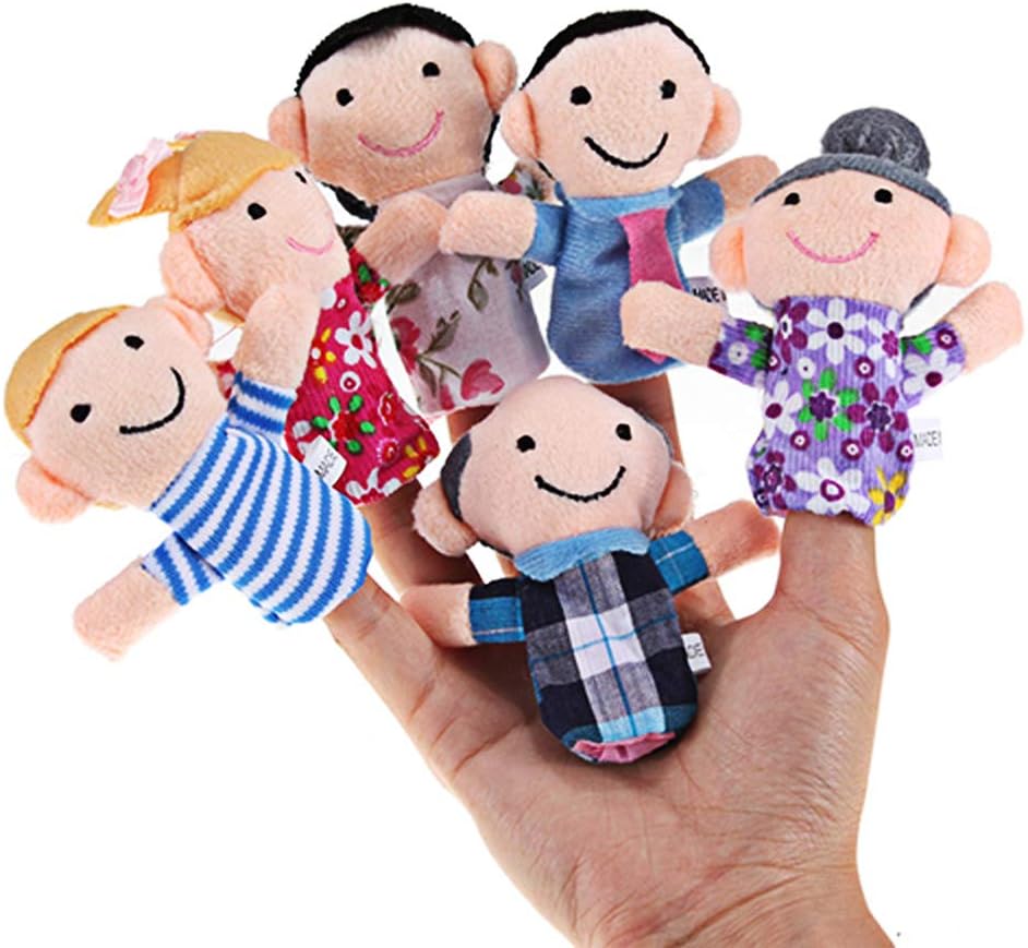 Sealive 6 PCS Family Finger Puppets for Toddlers 1-3 - Interactive Educational Animal Finger Puppets for Storytime, Playtime, and Learning - Safe, Soft Plush