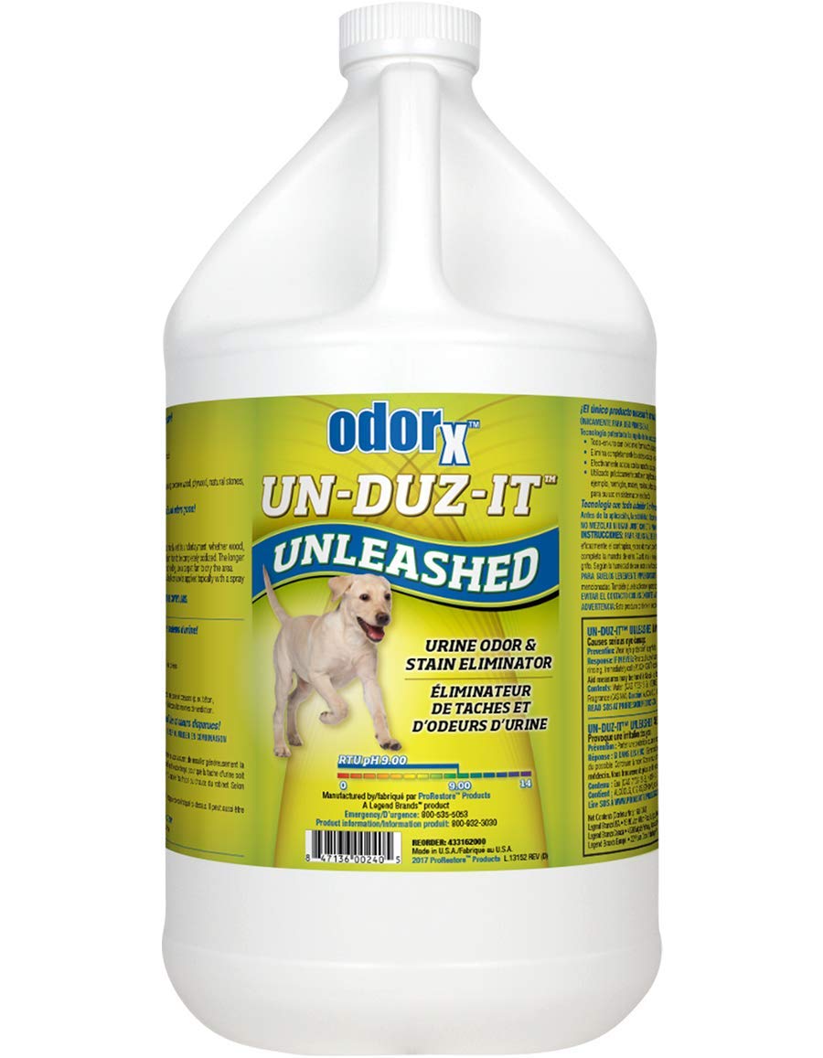 Un-Duz-It Unleashed Pet Stain Remover and Odor Eliminator, Removes Urine, Feces and Vomit Stains, 1 Gal