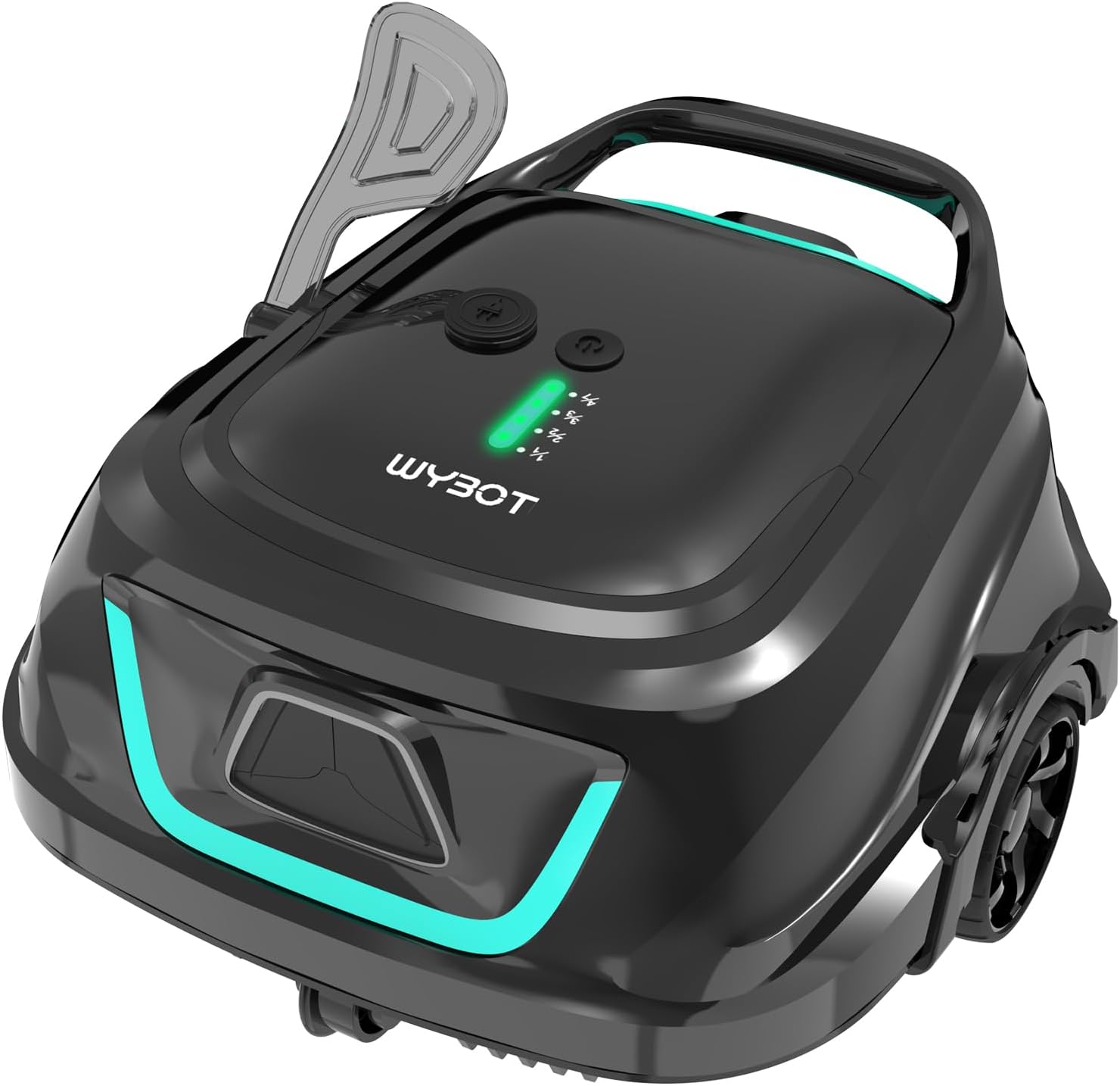 WYBOT A1 Cordless Robotic Pool Cleaner, Automatic Pool Vacuum with 120 Mins Long Runtime, Double Filters, LED Indicator, 2.5H Fast Charging, Ideal for Above Ground Pools (Black Green)