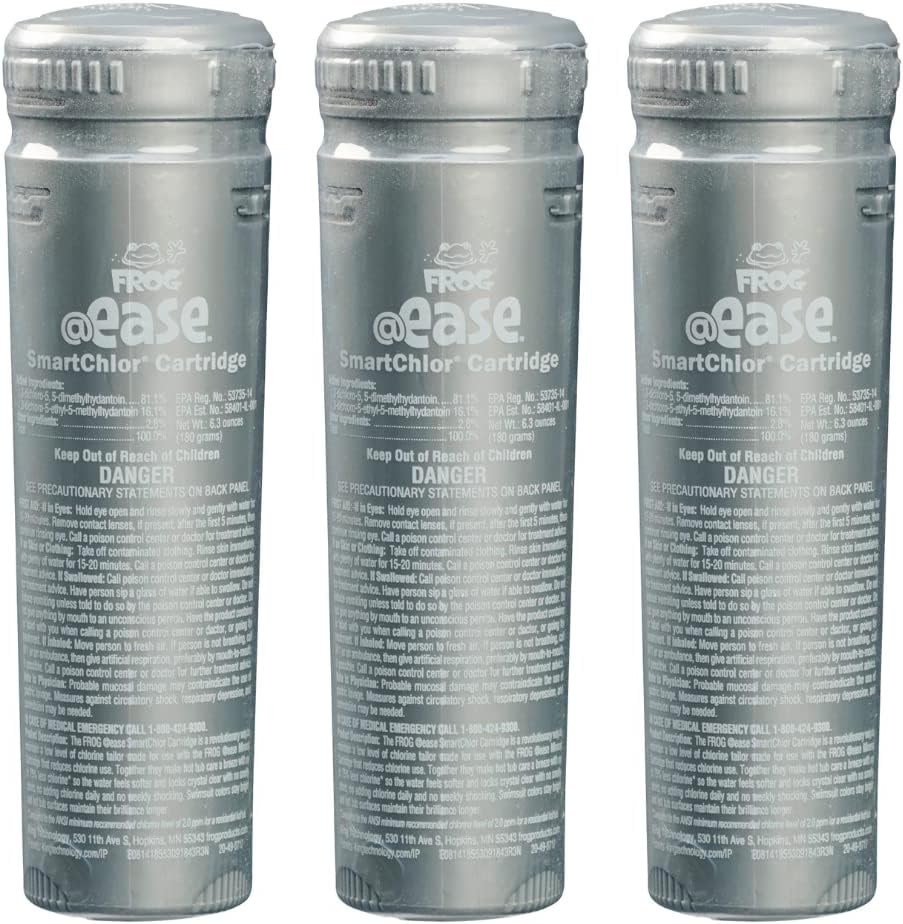 FROG @Ease in-Line SmartChlor Replacement Chlorine Cartridge 3-Pack for Marquis Spas, Caldera Spas, Artesian Spas and Hot Springs Spas up to 600 gallons; Hot Tub Sanitizer with No Cyanuric Acid