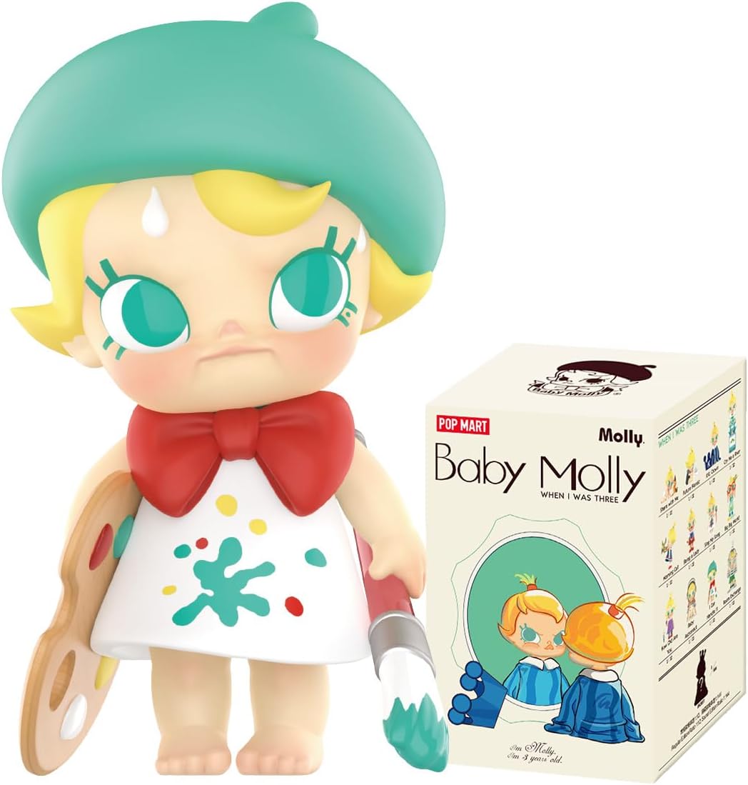 POP MART Baby Molly When I was Three！Series 1Box 2.5 inches Articulated Character Premium Design gifts for women Fan-Favorite Collectible Toy Art Toy Action Figure