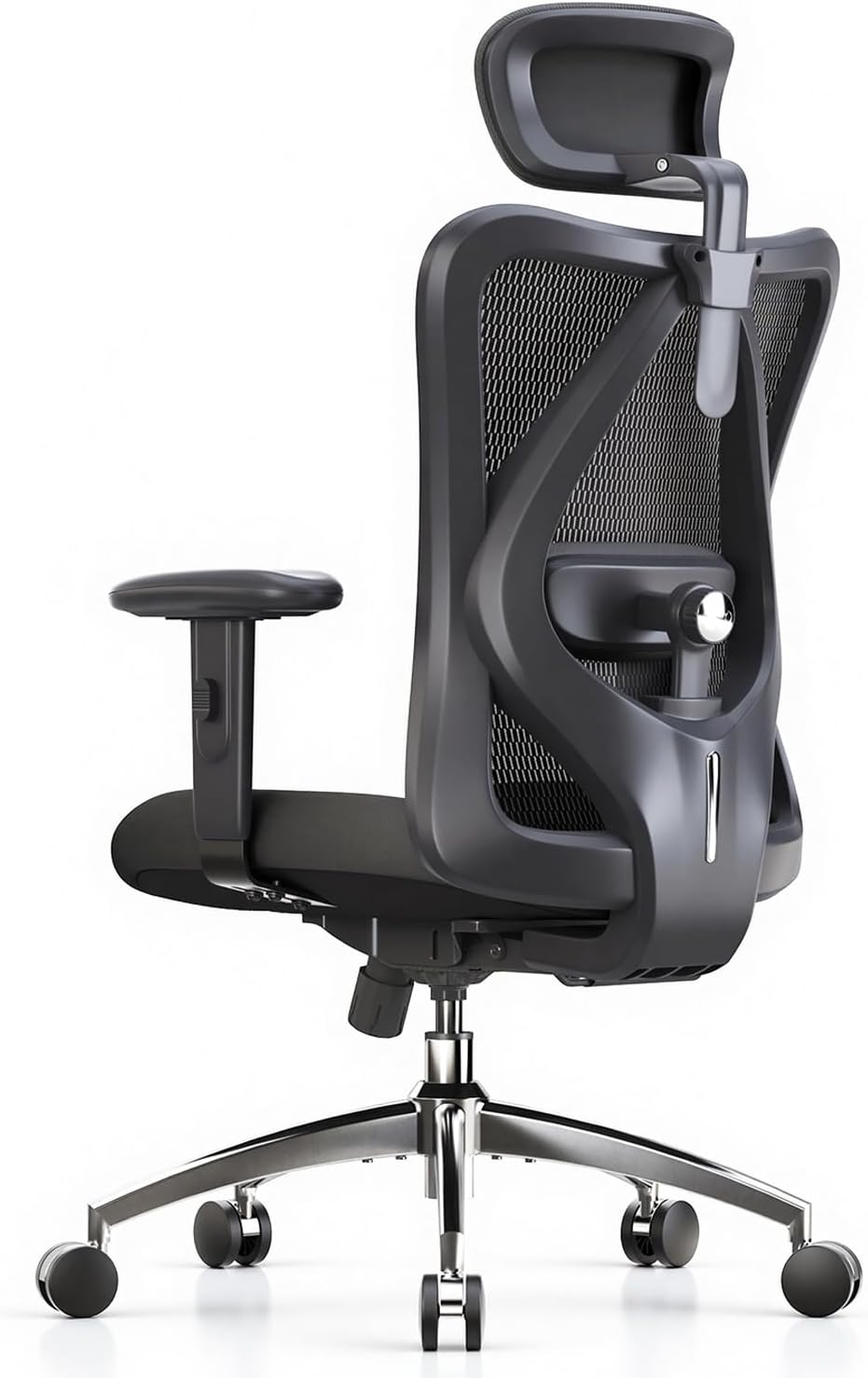 SIHOO M18 Ergonomic Office Chair, High Back Mesh Desk Chair with Adjustable Headrest & Lumbar Support, 330lbs Capacity Computer Chair with 2D Armrests & Wide Cushion, Tilt Lock, for Home Office-Black