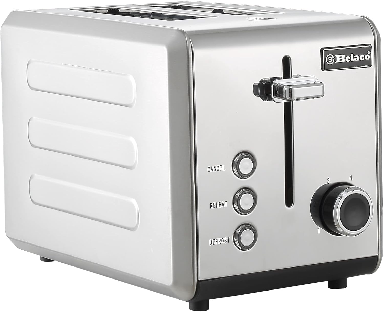 Belaco 2-Slice Toaster Wide Slots with Frozen, Cancel and Reheat Settings, Full Stainless-Steel Body, 810W