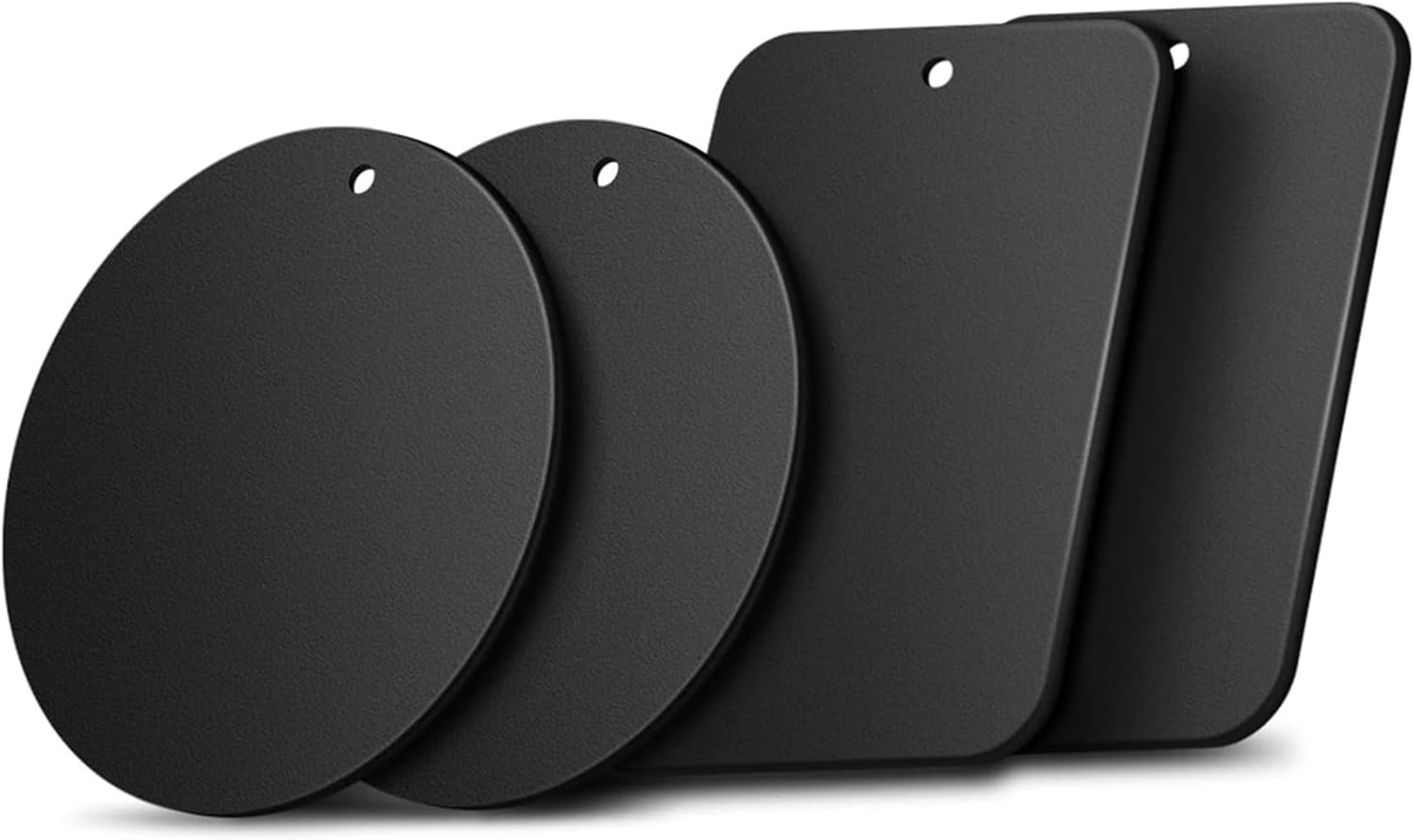 4 Pcs Adhesive Metal Plate, Metal Plate for Magnetic Phone Holder, Phone Magnet Sticker, Universal Thin Metal Plates Replacement Accessory Kits for Magnetic Car Phone Holder (2 Round and 2 Rectangle)
