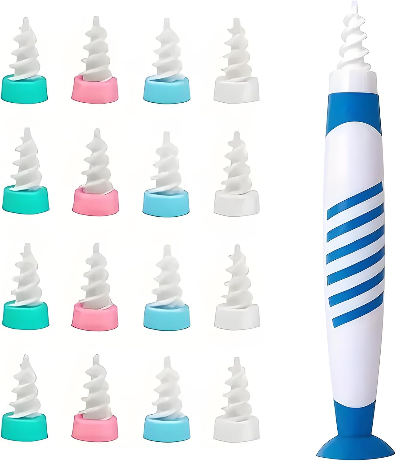 Ear Cleaner Ear Wax Remover, Safe Ear Wax Removal Tool Soft Silicone Ear Cleaning Kit with 16 Spiral Replacement Tips Earwax Removal Kit for Adult Itchy Ears Kids Blocked Ears
