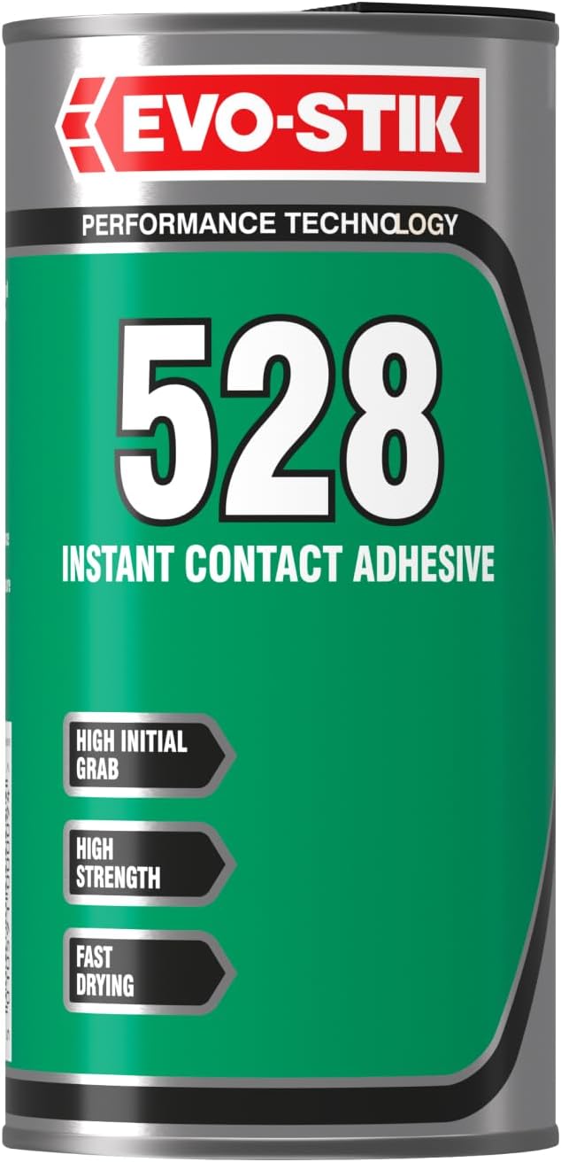 EVO-STIK 528 Instant Contact Adhesive, Multi-Purpose Adhesive, High Shear Strength, Good Temperature Resistance, 1ltr