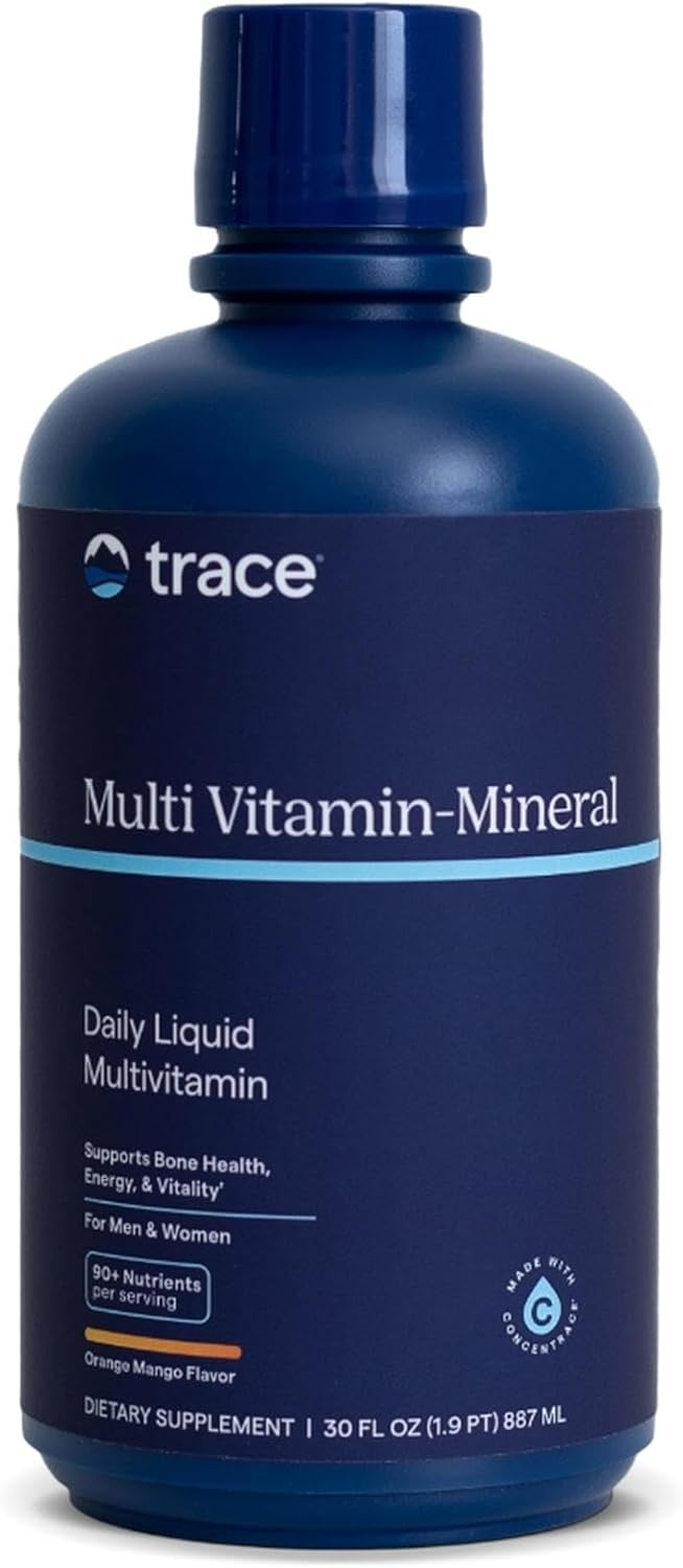 Trace Minerals Liquid Multi Vitamin-Mineral - Aid Body Mineral Health - Vitamin & Mineral Liquid Supplement - Supports Healthy Bones & Muscles - Natural Orange Mango, 30 fl oz (30 Servings)