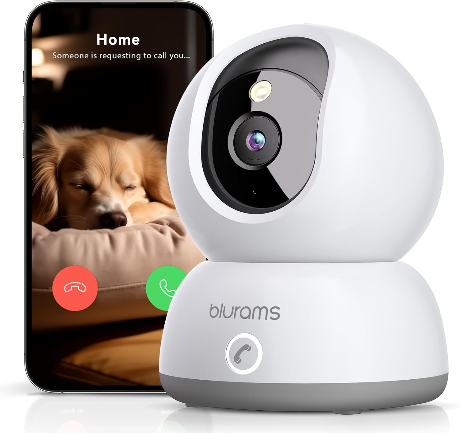 blurams Pet Camera 2K, Dog Camera with App, 360° Indoor Cameras House Security for Pet/Dog/Baby, One-Touch Call, Color Night Vision, Motion Detection, 2-Way Talk, Cloud&SD(2.4GHz Only)