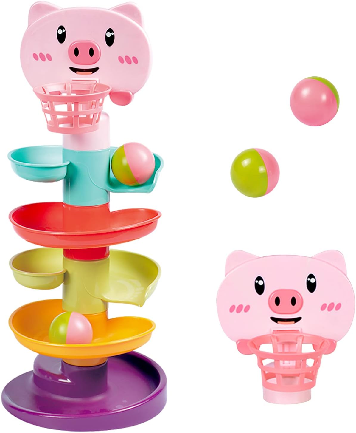 Baby Toy 9-18 Months, Ball Drop and Roll Ramp Toys for 1 Year Old Boys Girls, Sensory Toy for Babies 12 Months, Baby Ball Tower Roll ball Game, 1st Birthday Gifts for Babies Easter Gifts