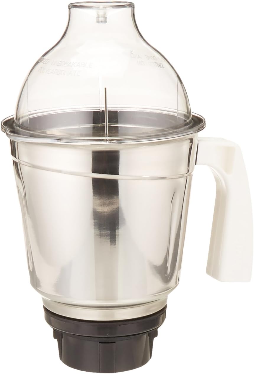 Preethi 1.5L Stainless Steel Large Jar for Eco Twin, Eco Plus, Nitro and Blue Leaf, 1.5-Liter