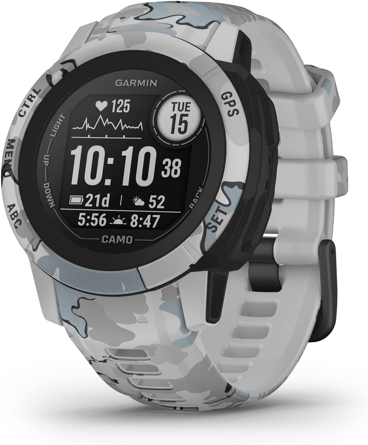 Garmin Instinct 2S, Camo-Edition, Smaller-Sized Rugged Outdoor Watch with GPS, Built for All Elements, Multi-GNSS Support, Tracback Routing and More, Mist camo