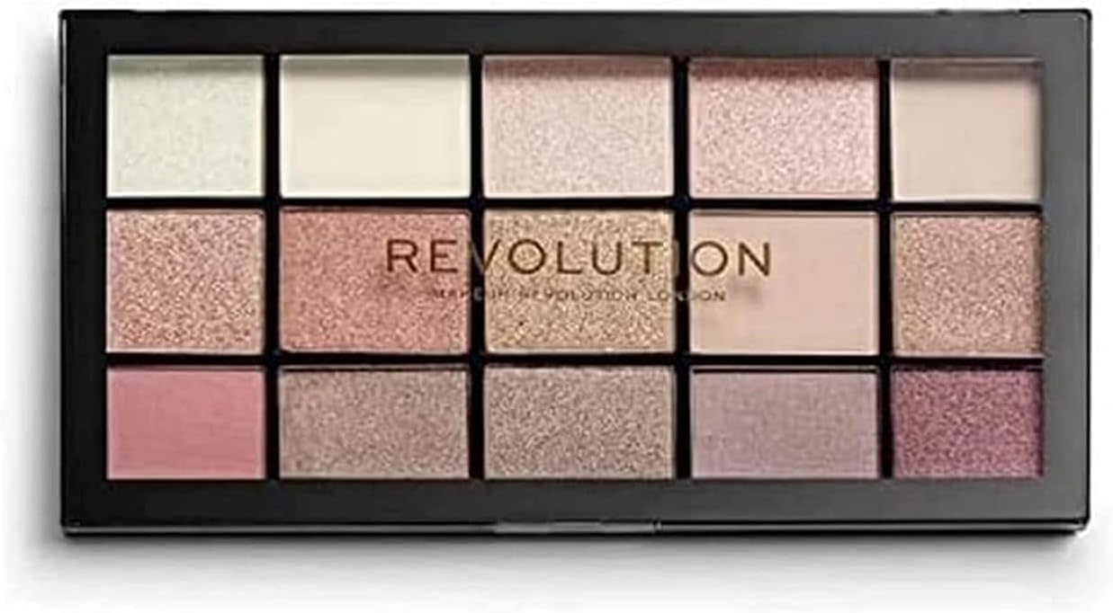 Revolution Beauty London Reloaded Eyeshadow Palette, Highly Pigmented, 15 Shades, Matte and Shimmer Finishes, Iconic 3.0, 16.5g