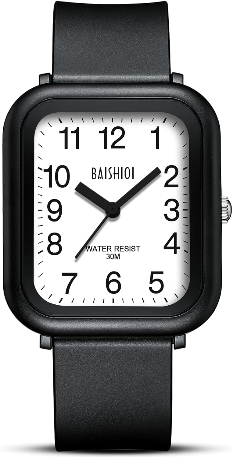 BAISHIOI Mens Watches Analog Quartz Watch for Men Minimalist Fashion Business Designer Waterproof Men's Wrist Watches with Black Silicone Strap