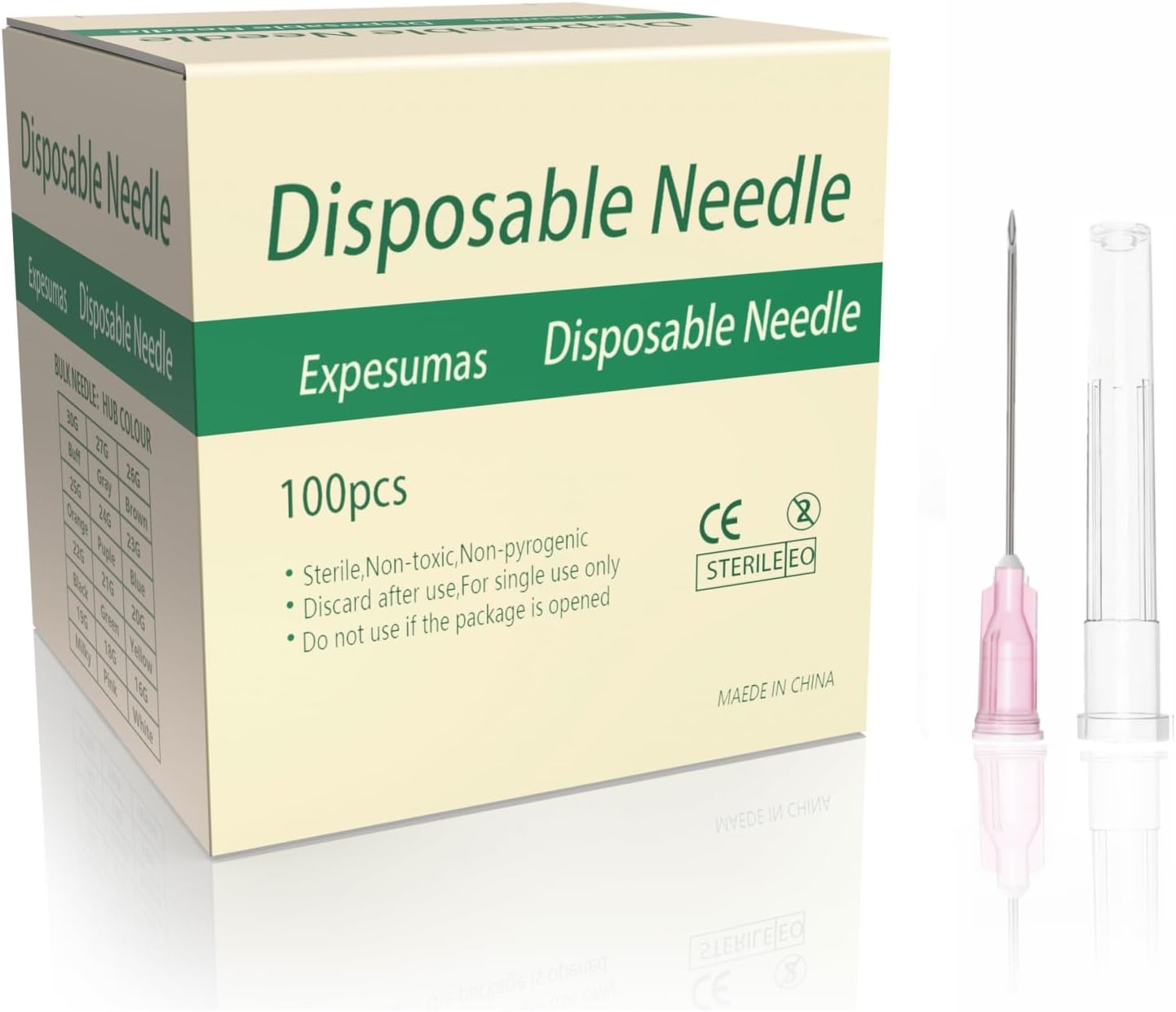100 Pack 18 Gauge 1.5 Inch Sterile Disposable Lab Supplies, Scientific and Industrial Dispensing Needle Accessories