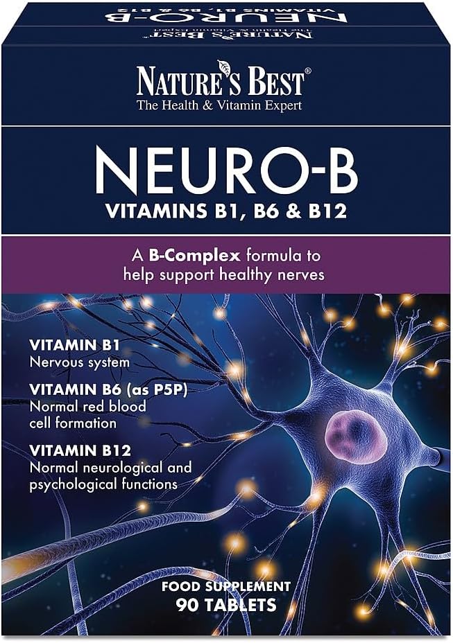 Nature's Best Neuro-B, Vitamin B Complex 1-a-Day - UK Made - 90 Tablets (3 Months' Supply)
