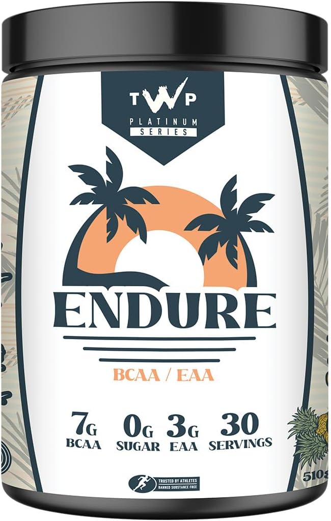 TWP Nutrition Platinum Series Endure, EAAs & BCAAs Electrolyte Blend Pre, Intra and Post Workout, Zero Sugar, 510g and 30 Servings, 20 Great Flavours (Pina Colada)