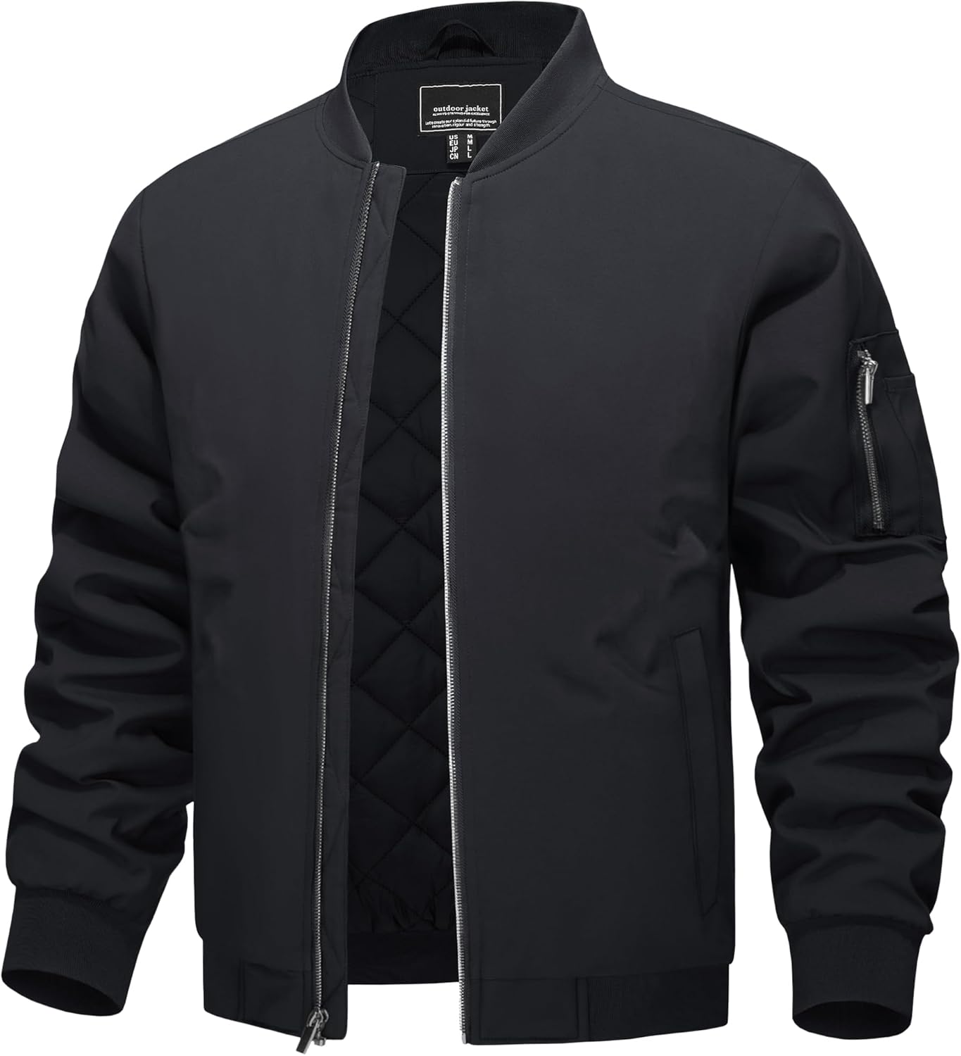 TACVASEN Men's Bomber Jackets Windproof Winter Bomber Coat Casual Zip Up Flying Jacket Warm Lined Baseball Coats