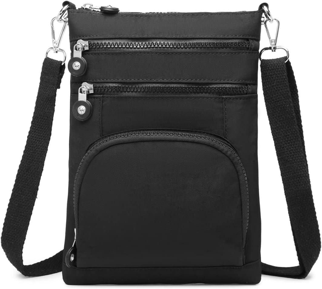 Kono Multi Pocket RFID Blocking Crossbody Bag for Women Shoulder Bags Cross Body Satchel Sling Messenger Bag