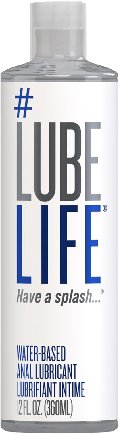 Lube Life Water-Based Anal Lube for Men, Women & Couples – Personal Lubricant Safe for Ingestion, Toy & Condom Compatible, Water Based Lubricant Gel for Privacy & Intimacy (12 Fl Oz)