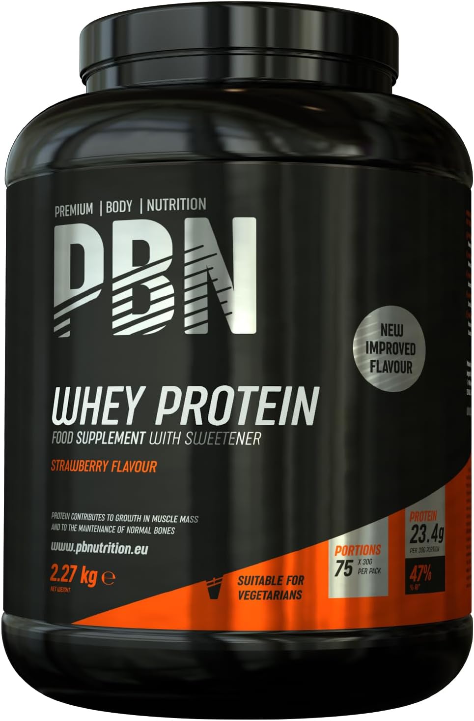 PBN - Premium Body Nutrition Whey Protein Powder 2.27kg Strawberry