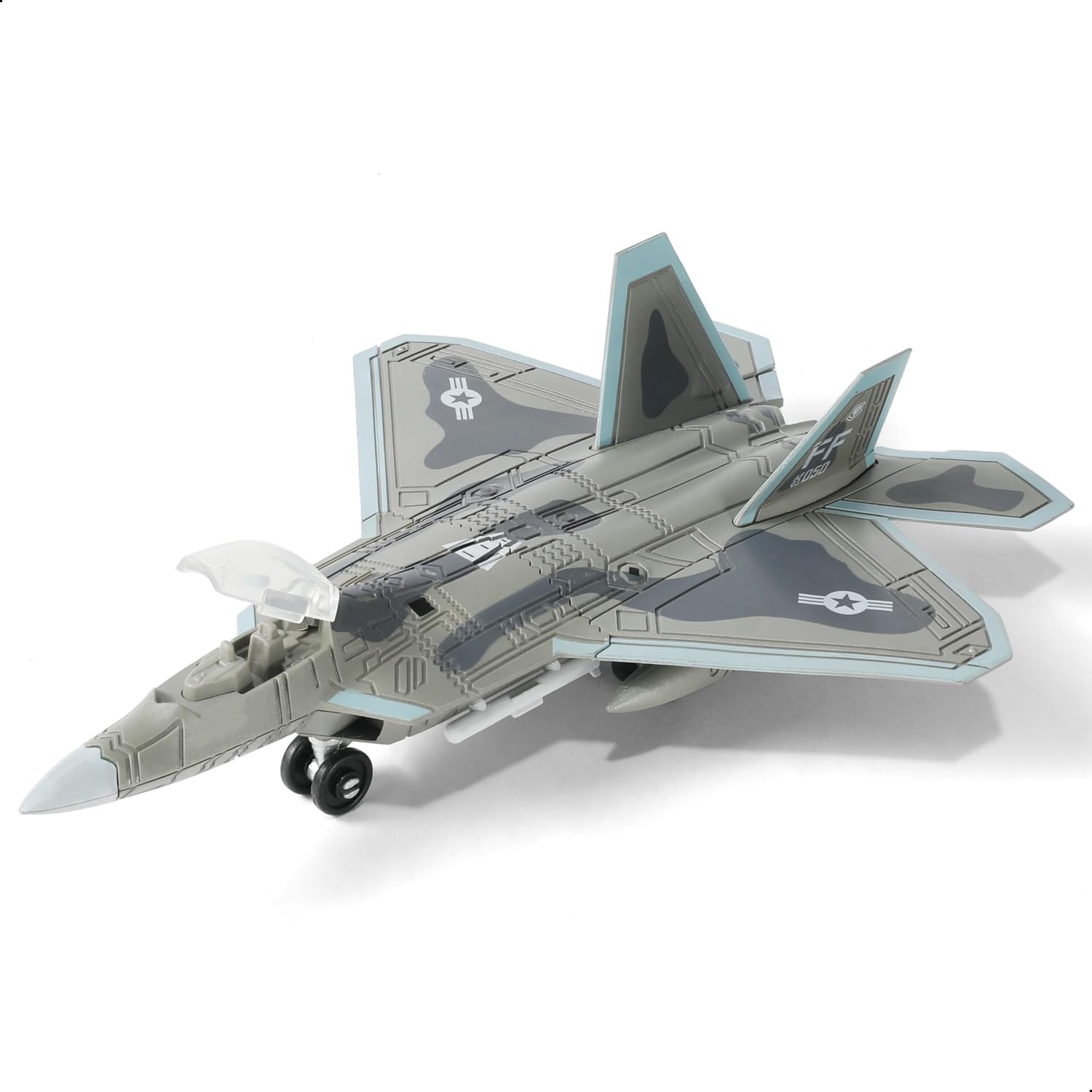 1:100 Scale F-22 Raptor Fighter Jet Quick Build Model Kit Plastic Millitary F22 Toy Airplane Assembly Aircraft Model with Stand Gift for Kids (22PCS)