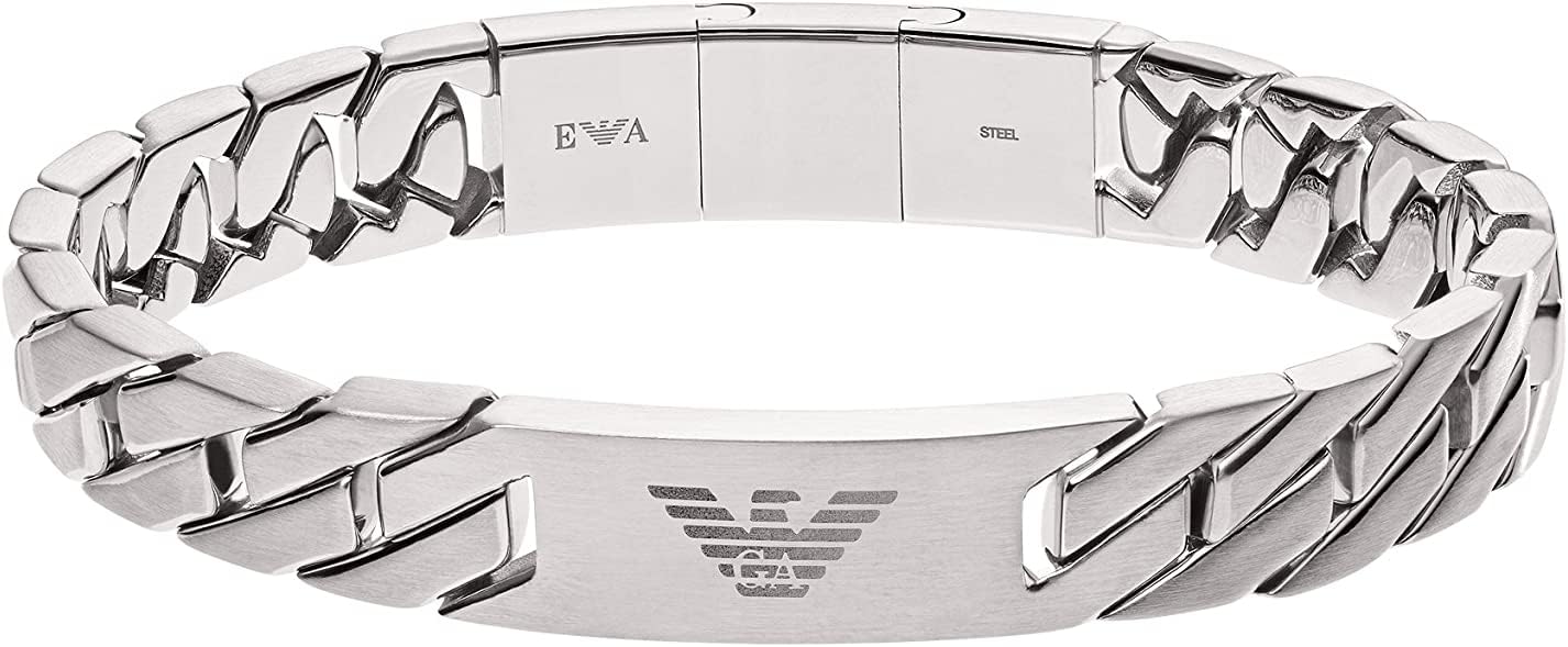 Emporio Armani Men's Stainless Steel with lobster, slider or magnet closure bracelet