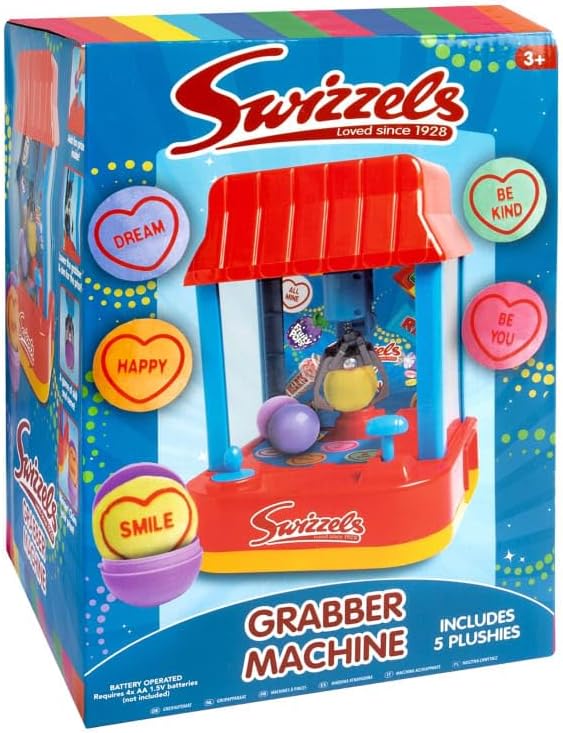 FAHAAM Grabber Machine Game, Battery-Operated Claw Game with 5 Plushies, Kids Adults Arcade game, Mini Vending Machine for kids, Kids Grabber Machine Party Birthday Gifts for Girls Boys.