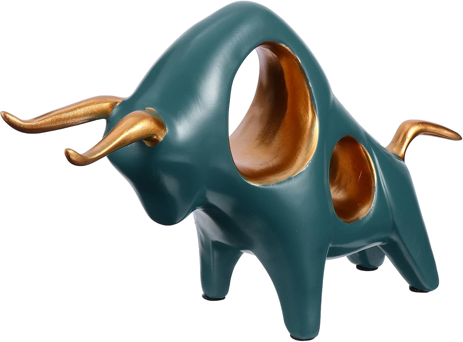 jojofuny Resin Bull Figurine Desktop Ornament Creative Office Decor Vivid Cartoon Ox Handcrafted Mascot for Year Home and Workspace Decoration
