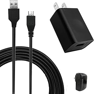 Koller Products 5V1A Power Adapter, USB-A to Micro USB Cable & Wall Charger Compatible Aquarium LED Lights, Android (Product Type May Vary)