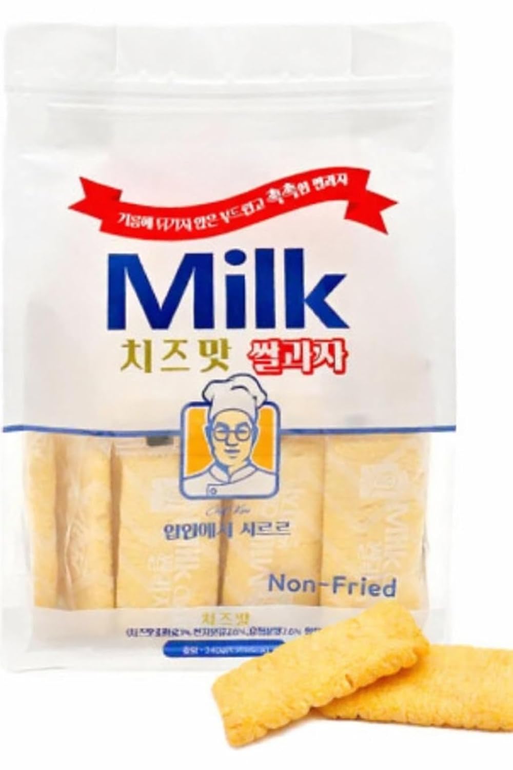 Korean Milk Rice Cracker 밀크 쌀과자 240g (240g, Cheese)