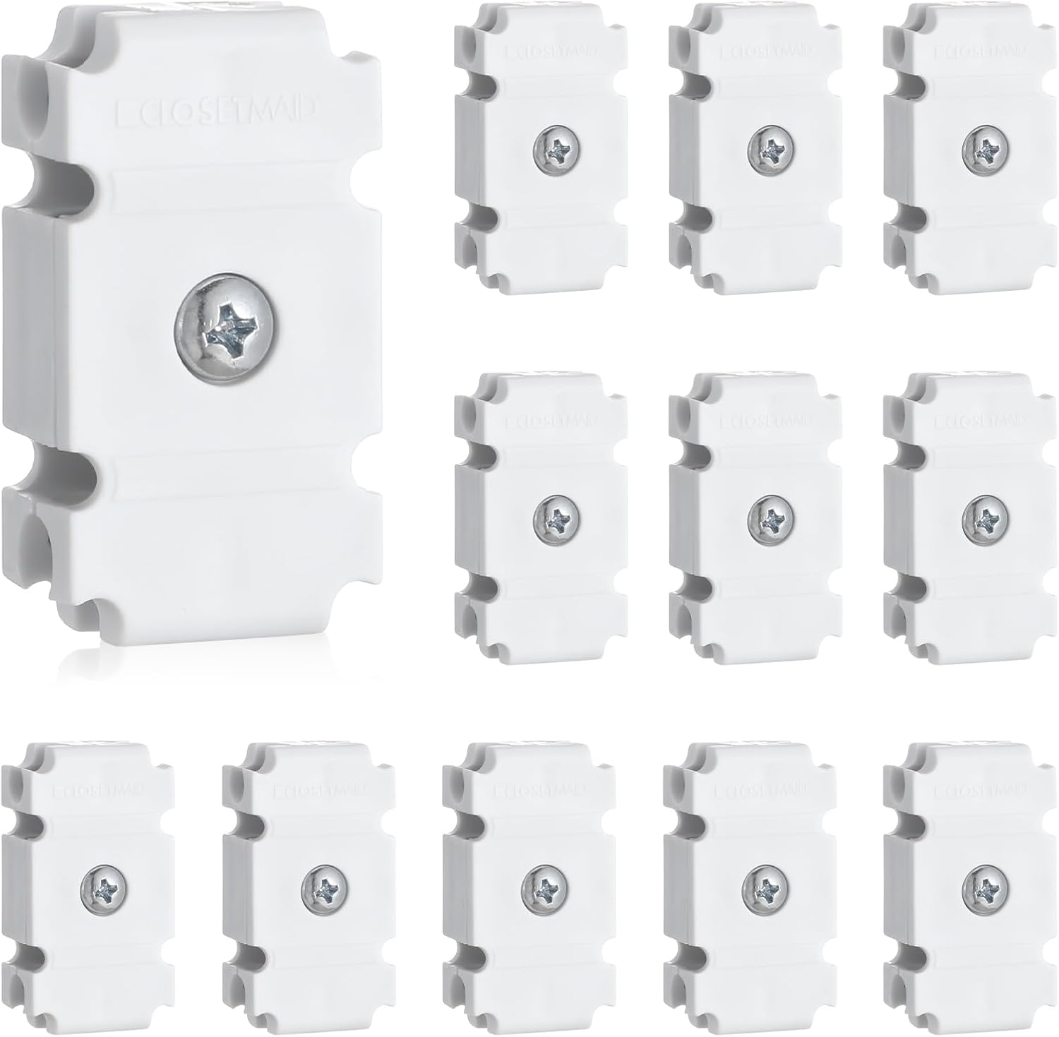 Weysat 12 Pcs Joiner Plates Set Closet Support Brackets Parts Shelf Organizer Joiner Plate Connectors for 1002 Shelf Organizer Grid Wall Clamps Grid Connectors