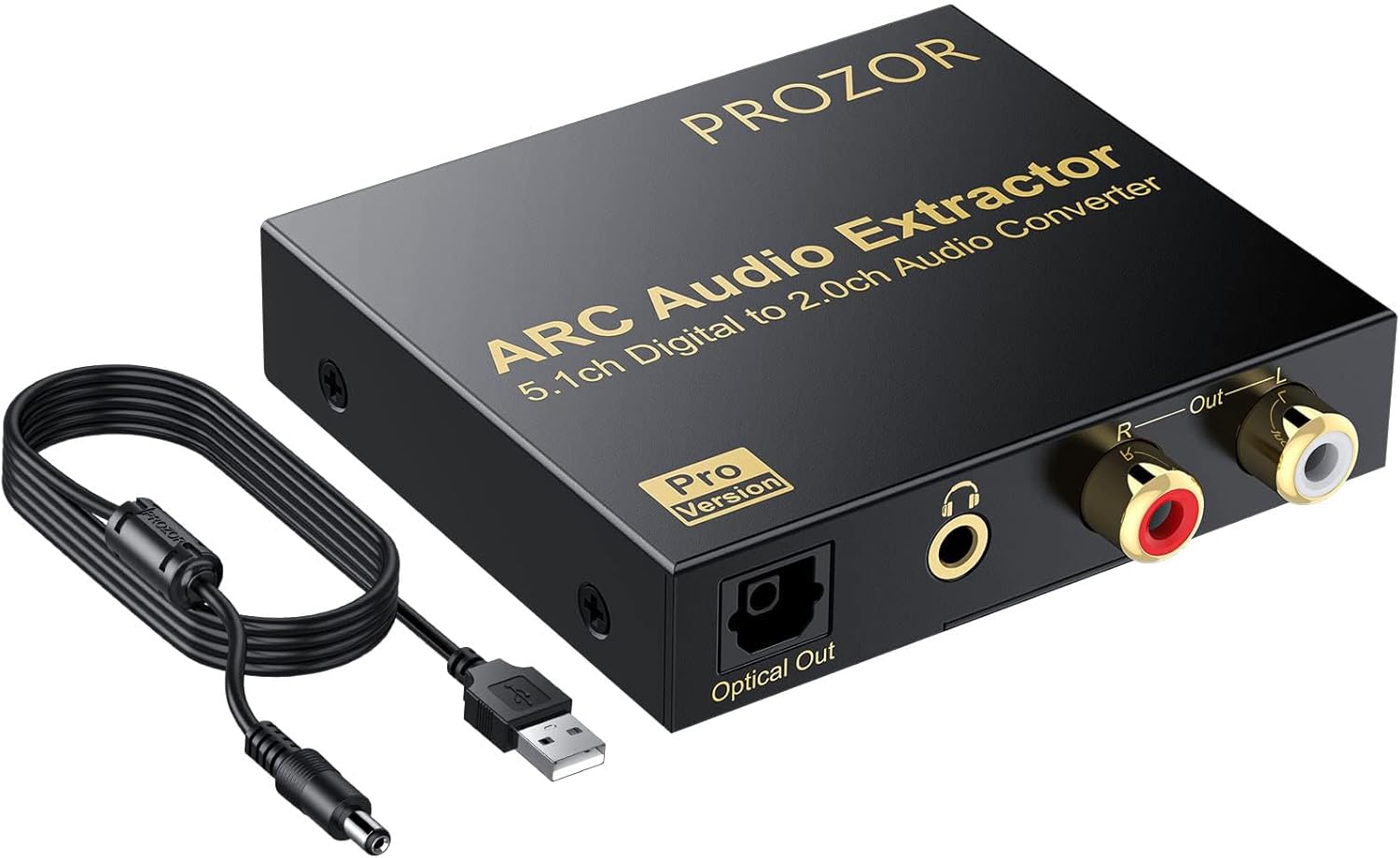 PROZOR HDMI ARC Audio Extractor 5.1CH – HDMI ARC to Optical SPDIF RCA L/R 3.5mm 2.0CH Audio Converter Supports 192kHz DAC, Dolby/DTS for ARC TVs, Home Cinema & Sound Systems