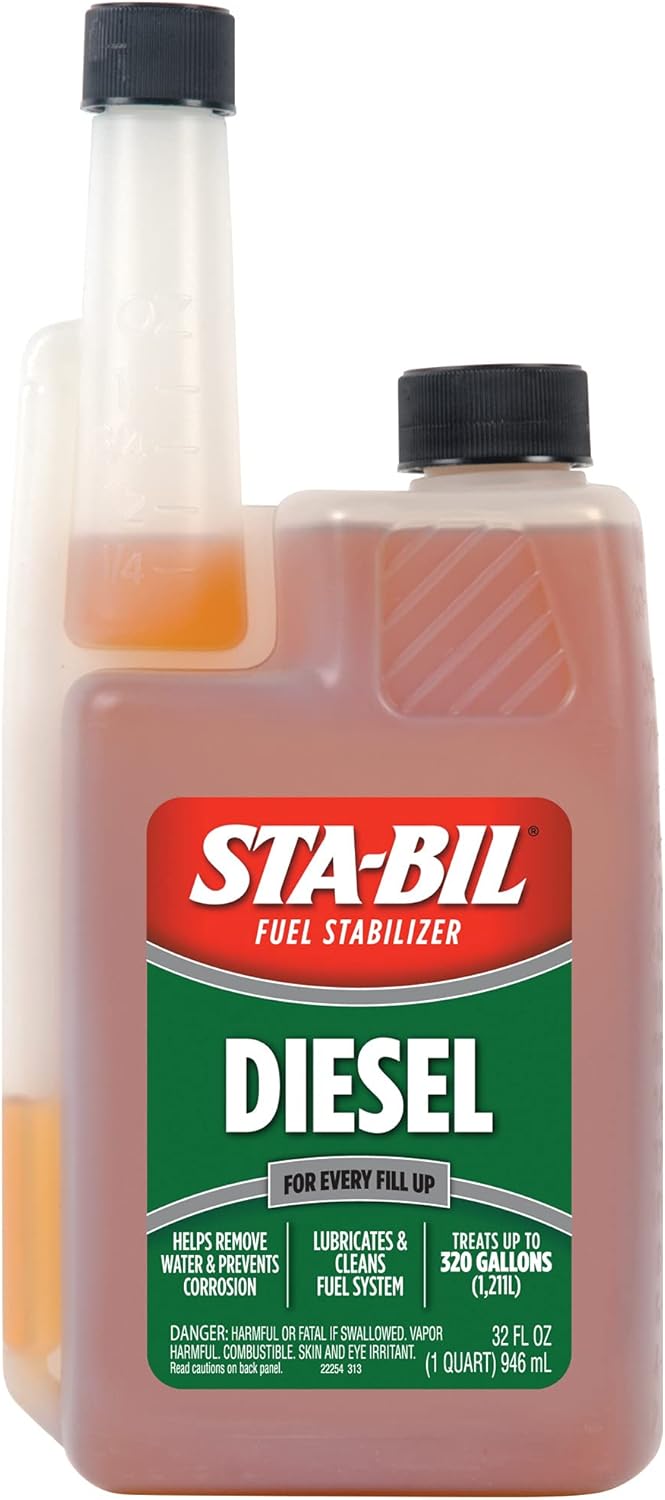 STA-BIL Diesel Fuel Stabilizer And Performance Improver - Keeps Diesel Fuel Fresh For Up To 12 Months - Lubricates And Cleans The Fuel System - Treats 320 Gallons, 32 fl. oz. (22254)