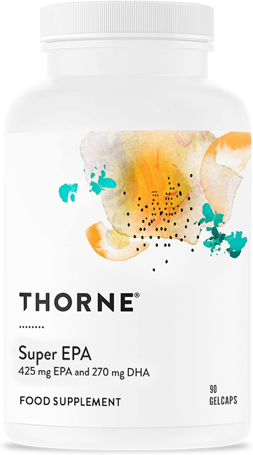 Thorne Super EPA - Omega-3 Fatty Acids EPA 425 mg and DHA 270 mg Supplement - 90 Gelcaps