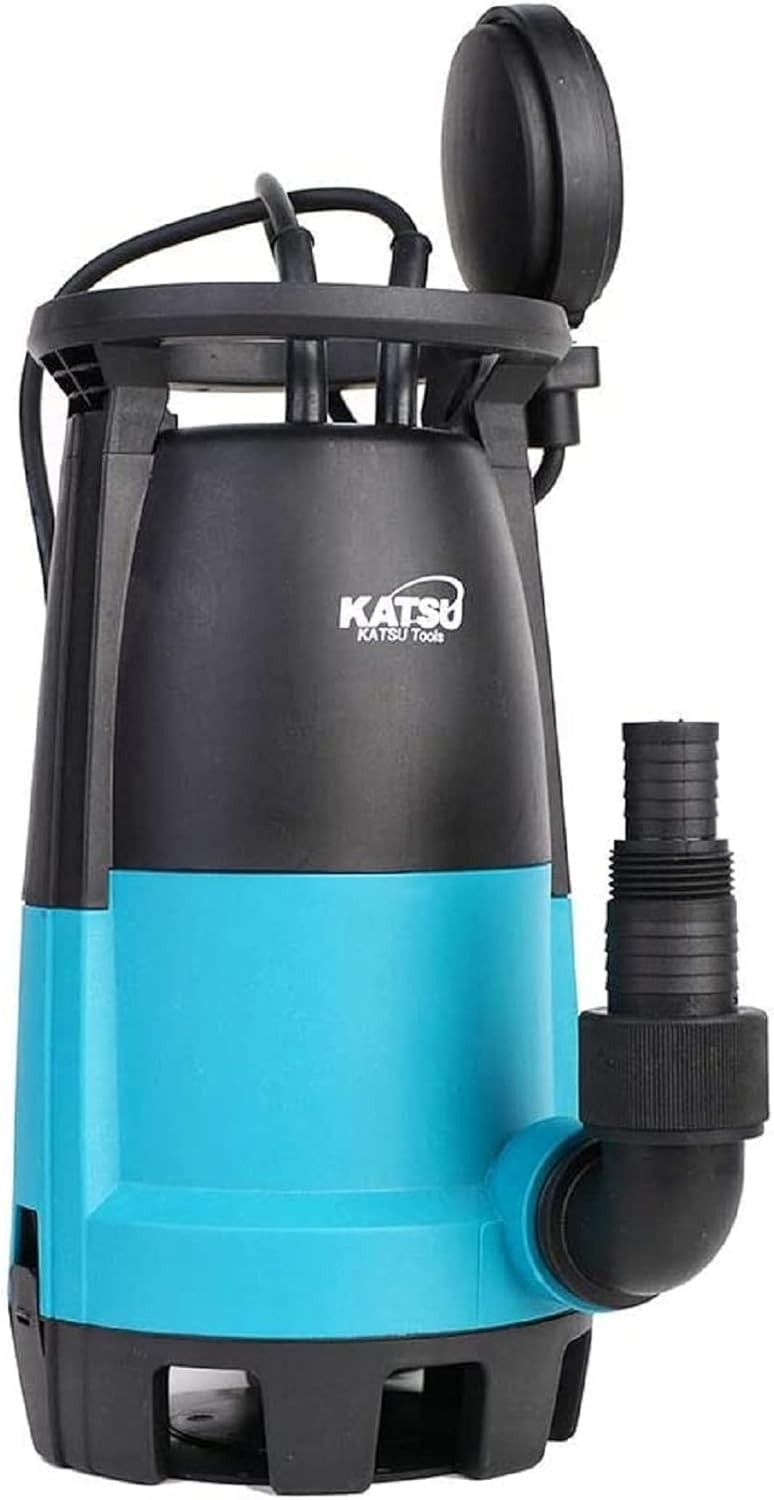 KATSU 400W Portable Submersible Pump for Clean and Dirty Water 10000L/h for Garden Pond, Pools, Ditches + Float Switch + Changeable Base