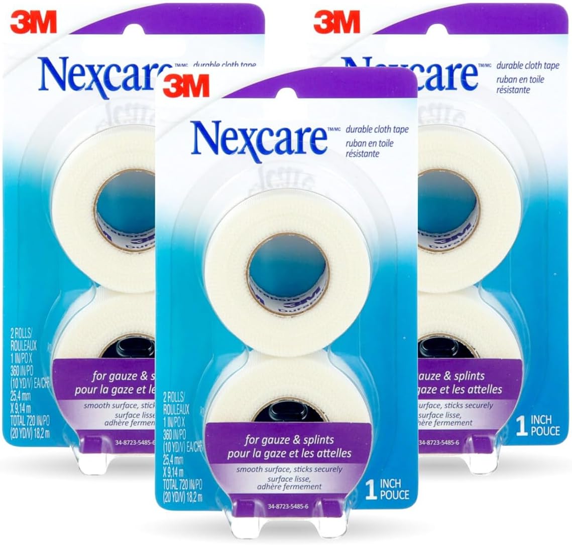Nexcare Durapore Durable Cloth Tape 1 in x 10 yds, 6 Rolls