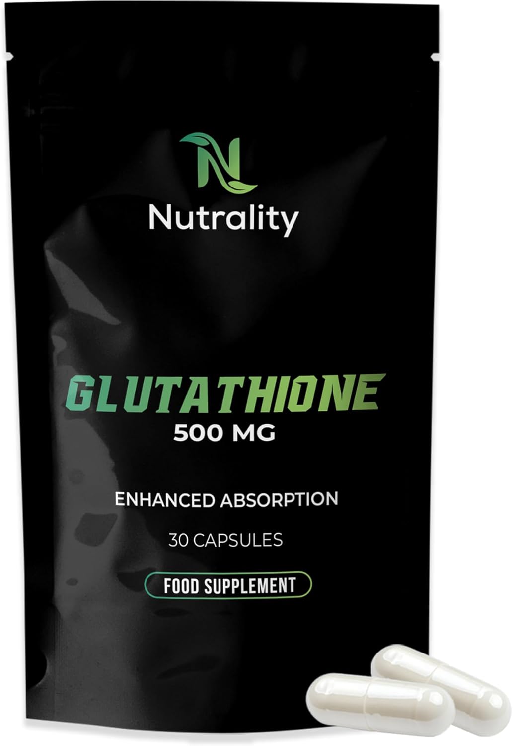 Glutathione Supplement 500mg | Premium Glutathione for Skin Health, Enhanced Immunity, Defence & Detox | Energy & Vitality Boost | Superior Absorption & Effectiveness | 30 Capsules